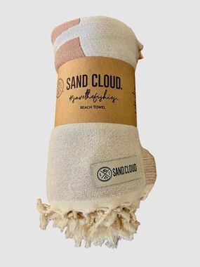 Sand Cloud Beach 100% Turkish Organic Cotton Towel Earth Sun NWT NEW 37” x 67”